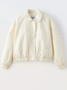 Zara Girls’ Embroidered Sequin Bomber Jacket–Size 8–9Y (51.18 in)/ NWT 🤍✨